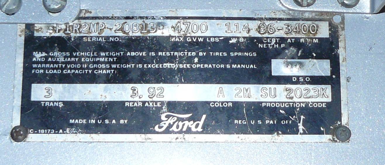 1950 Ford Serial Number Decoding